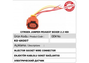 1920.KQ Citroen Jumper - Peugeot Boxer 2.2 HDI Enjektor Kablolu Soket Bağlantısı 